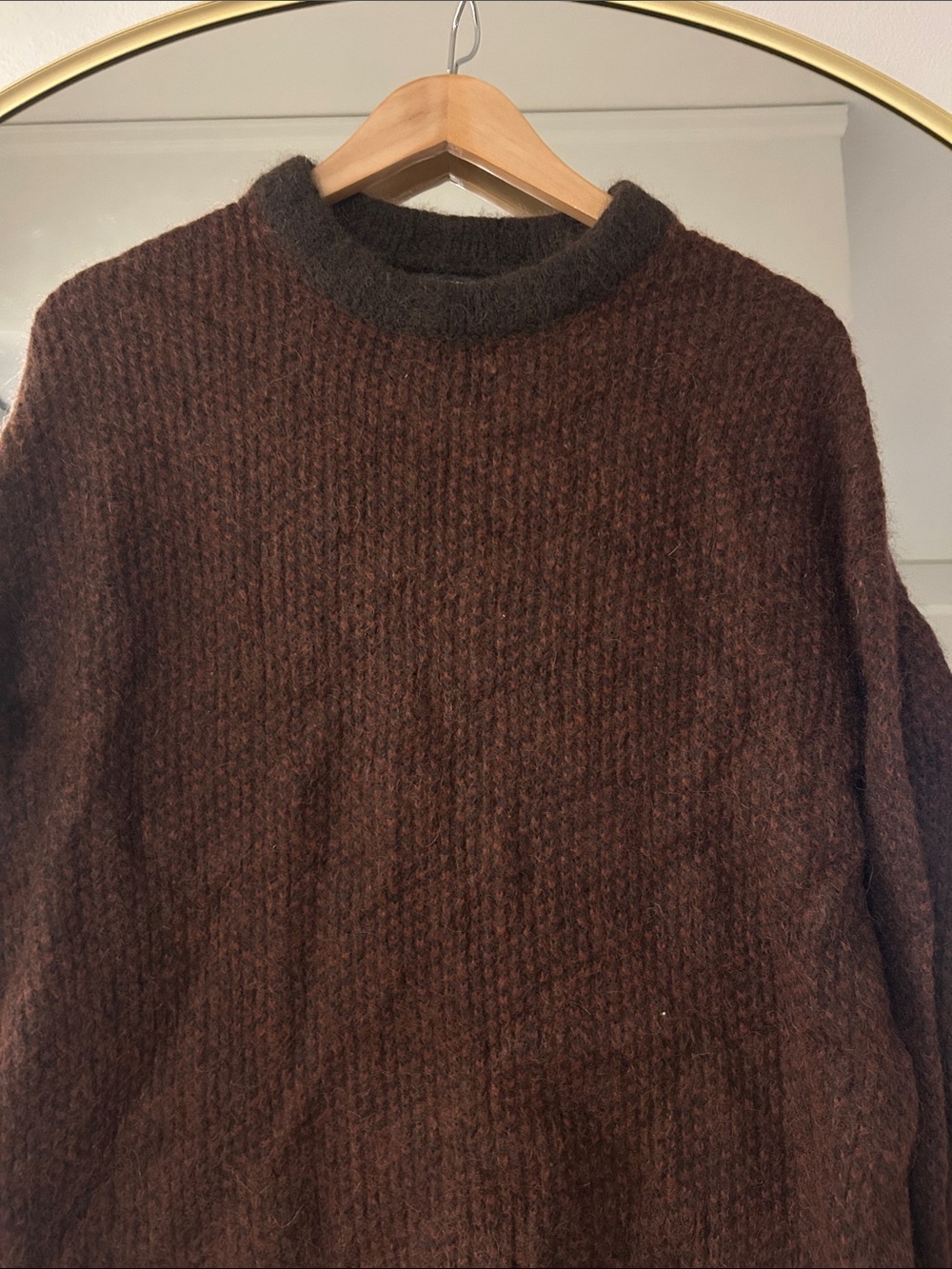 Banana Republic Dark Brown Crewneck Sweater Italian Yarn